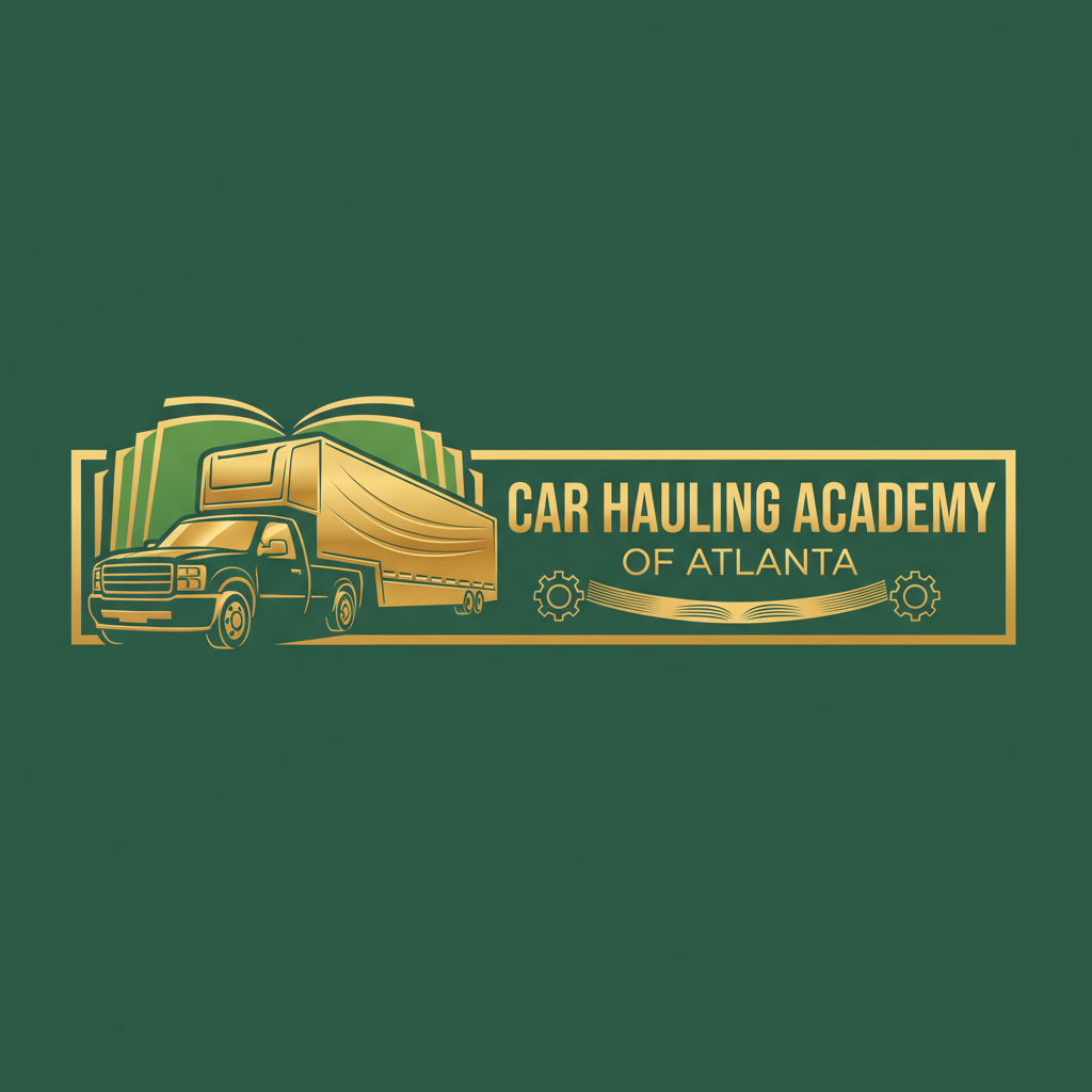 Car Hauling Academy Logo with Book Concept 3